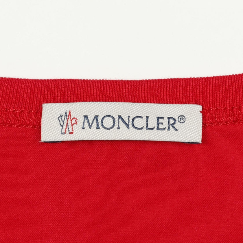 Tシャツ クルーネック ロゴ刺繍 コットン レッド モンクレール – RECLO