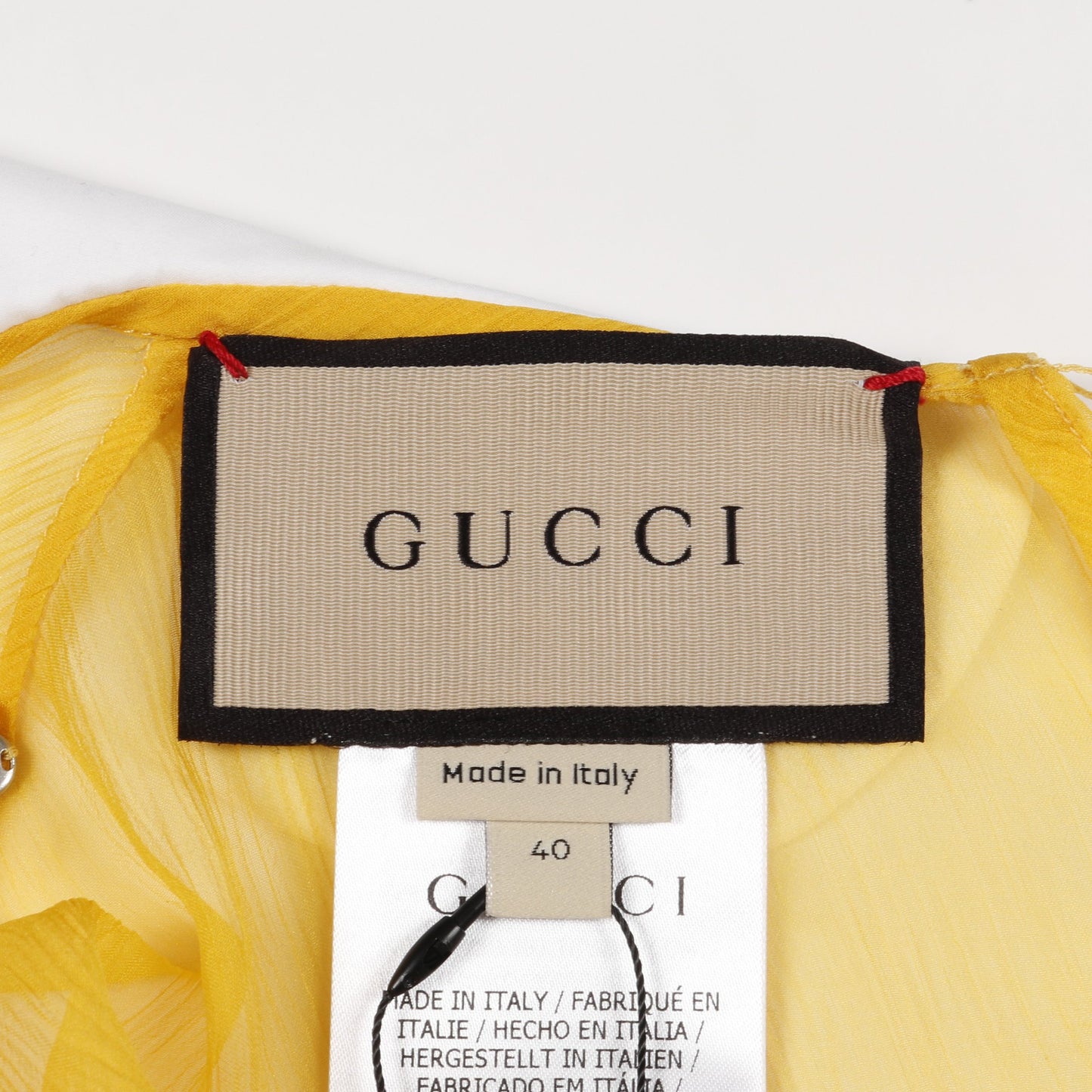 シフォン ミディドレス ワンピース シルク イエロー グッチ ワンピース GUCCI