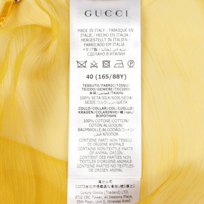 シフォン ミディドレス ワンピース シルク イエロー グッチ ワンピース GUCCI