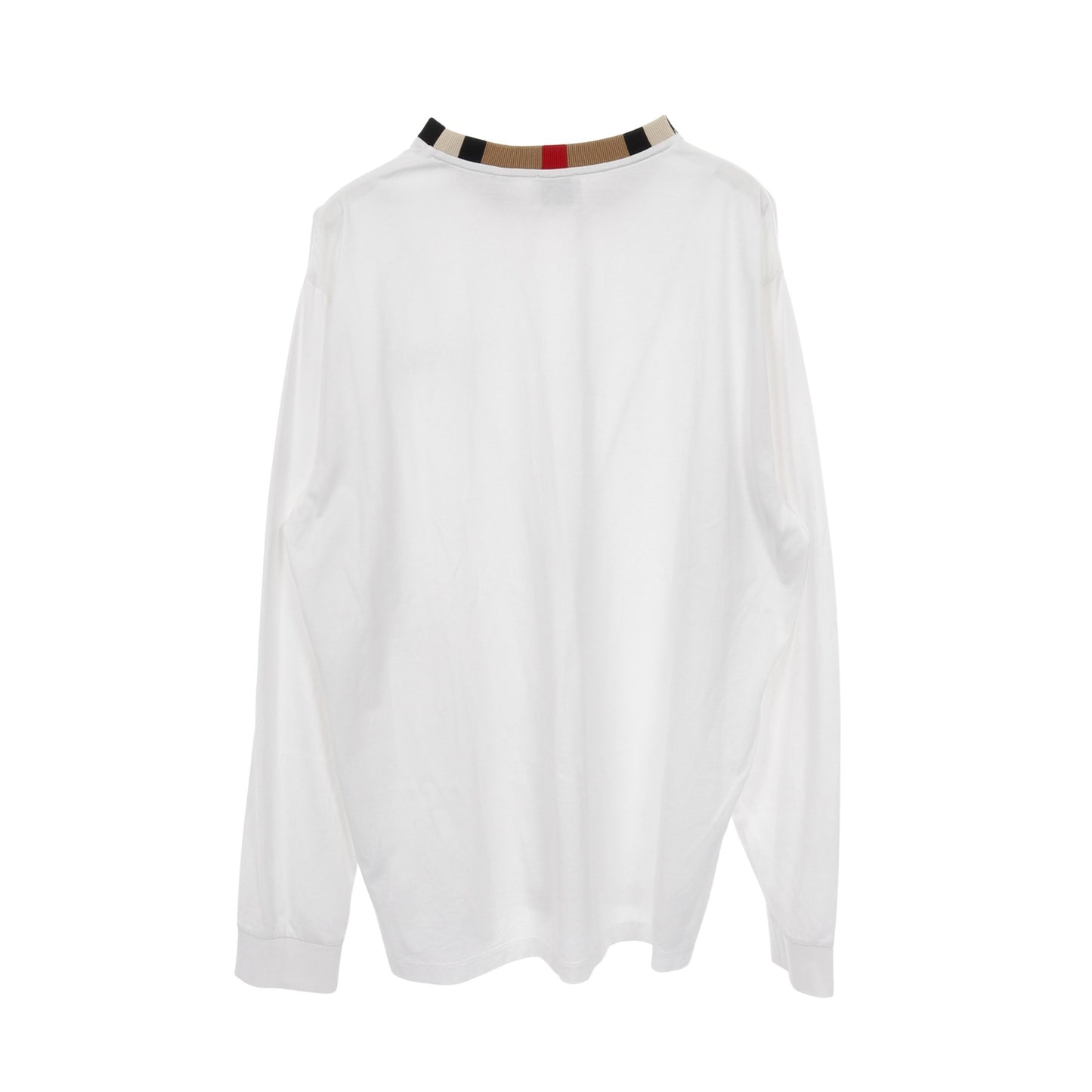 JARRAD チェックネック Tシャツ カットソー クルーネック 長袖 コットン ホワイト バーバリー トップス BURBERRY