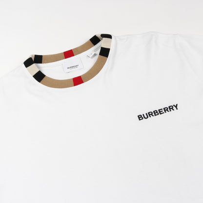 JARRAD チェックネック Tシャツ カットソー クルーネック 長袖 コットン ホワイト バーバリー トップス BURBERRY