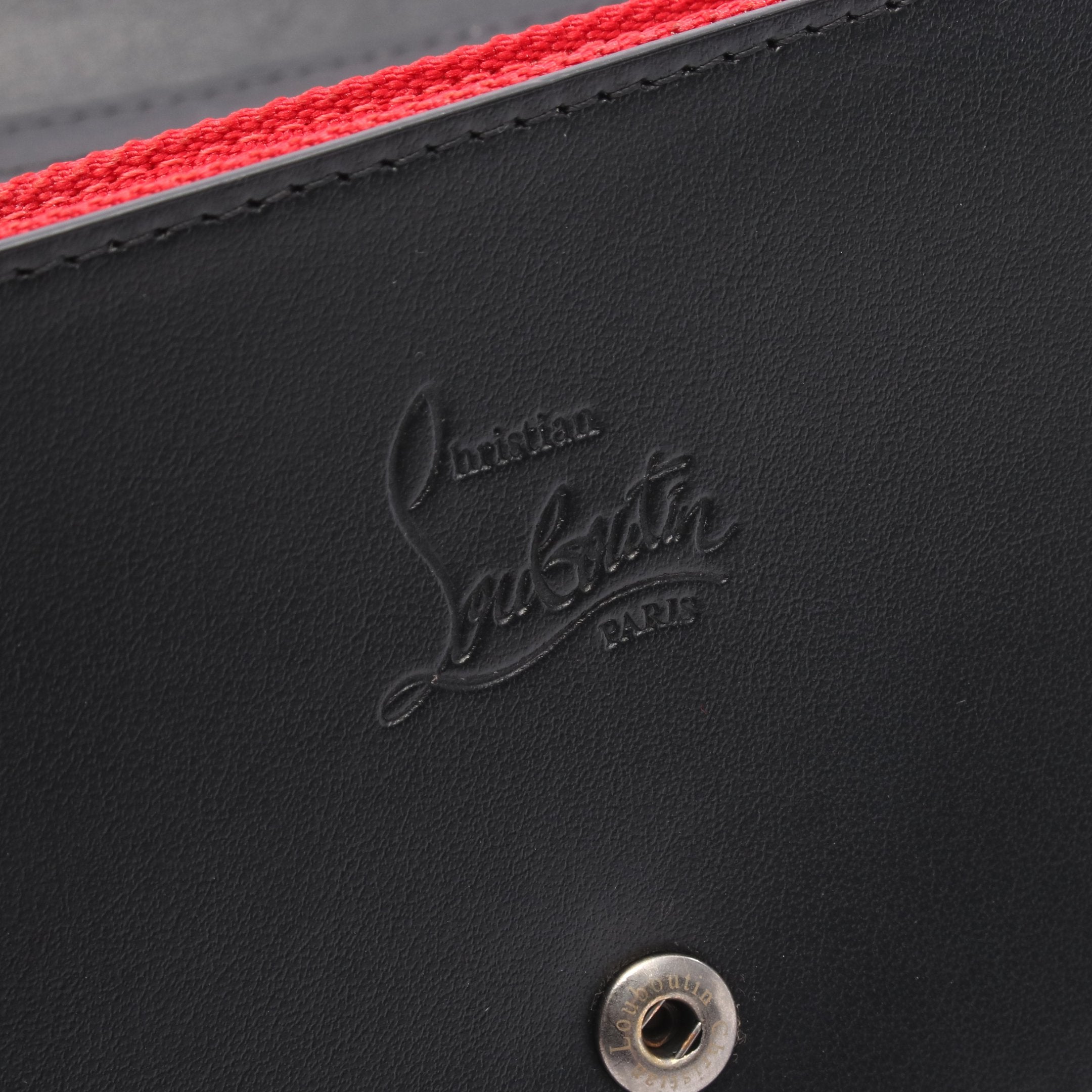 MACARON WALLET 二つ折り長財布 レザー ブラック スパイクスタッズ