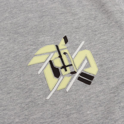 ミニレザーパッチ Tシャツ クルーネック コットン グレー エルメス トップス HERMES