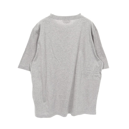 ミニレザーパッチ Tシャツ クルーネック コットン グレー エルメス トップス HERMES