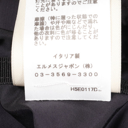 ツインセットコート ロングジレ コート ウール ナイロン ネイビー エルメス アウター HERMES