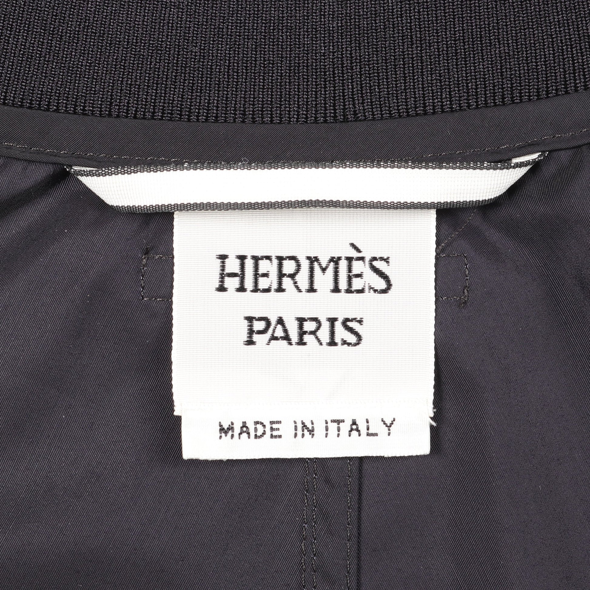 ツインセットコート ロングジレ コート ウール ナイロン ネイビー エルメス アウター HERMES