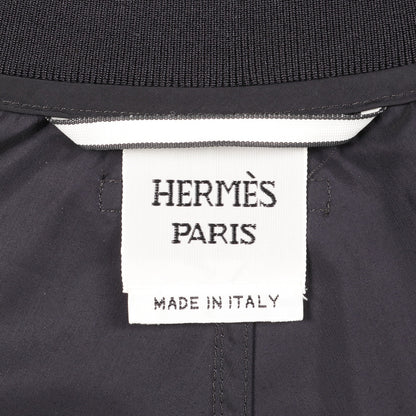 ツインセットコート ロングジレ コート ウール ナイロン ネイビー エルメス アウター HERMES