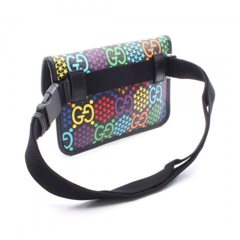 GGサイケデリック ウエストバッグ ボディバッグ PVC レザー ブラック マルチカラー グッチ バッグ GUCCI