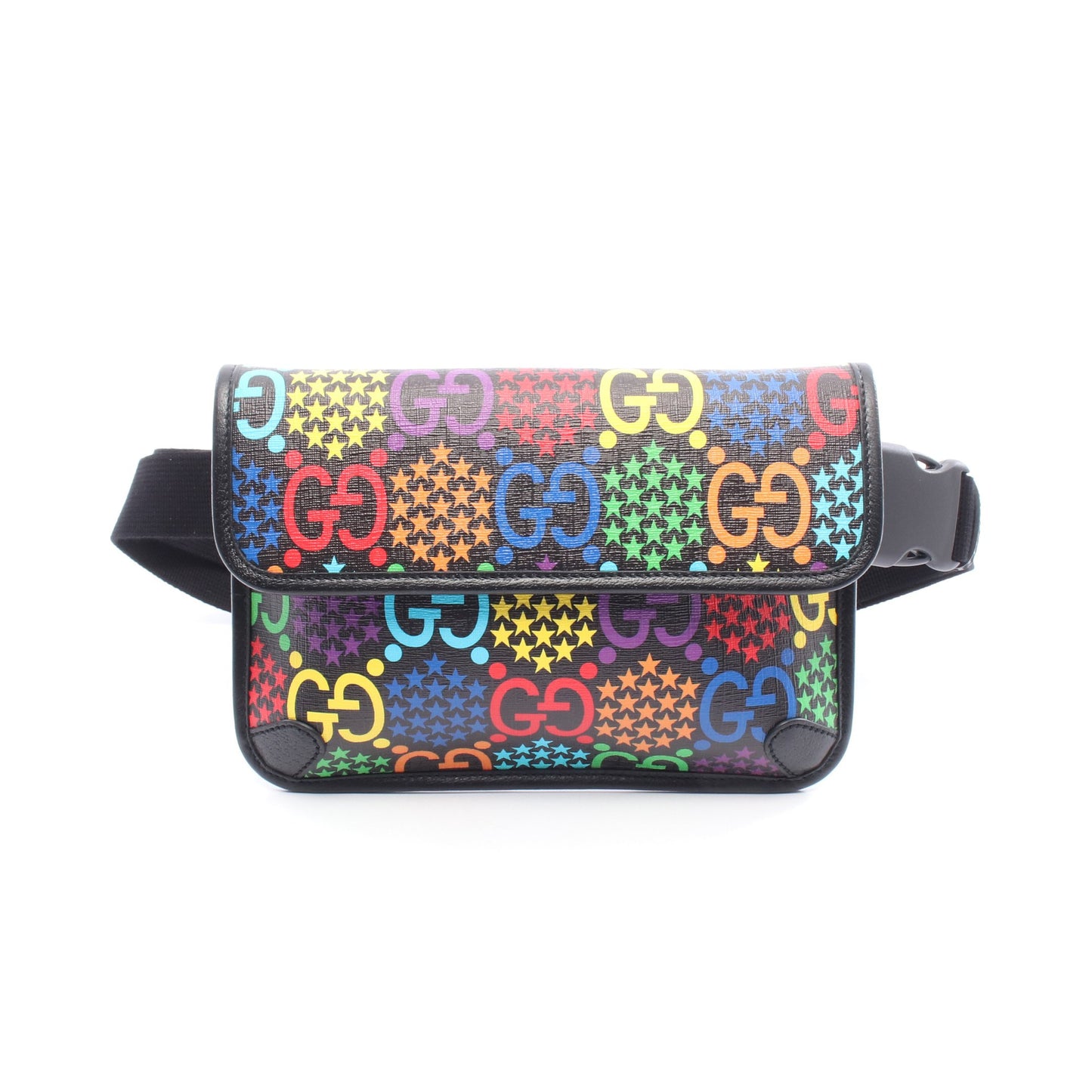 GGサイケデリック ウエストバッグ ボディバッグ PVC レザー ブラック マルチカラー グッチ バッグ GUCCI