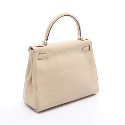 ケリー28 パルシュマン ハンドバッグ トリヨンクレマンス アイボリー シルバー金具 2WAY □L刻印 エルメス バッグ HERMES