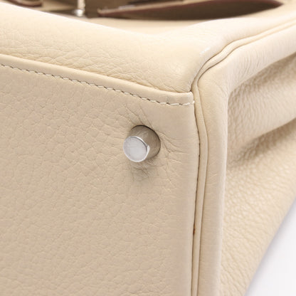 ケリー28 パルシュマン ハンドバッグ トリヨンクレマンス アイボリー シルバー金具 2WAY □L刻印 エルメス バッグ HERMES