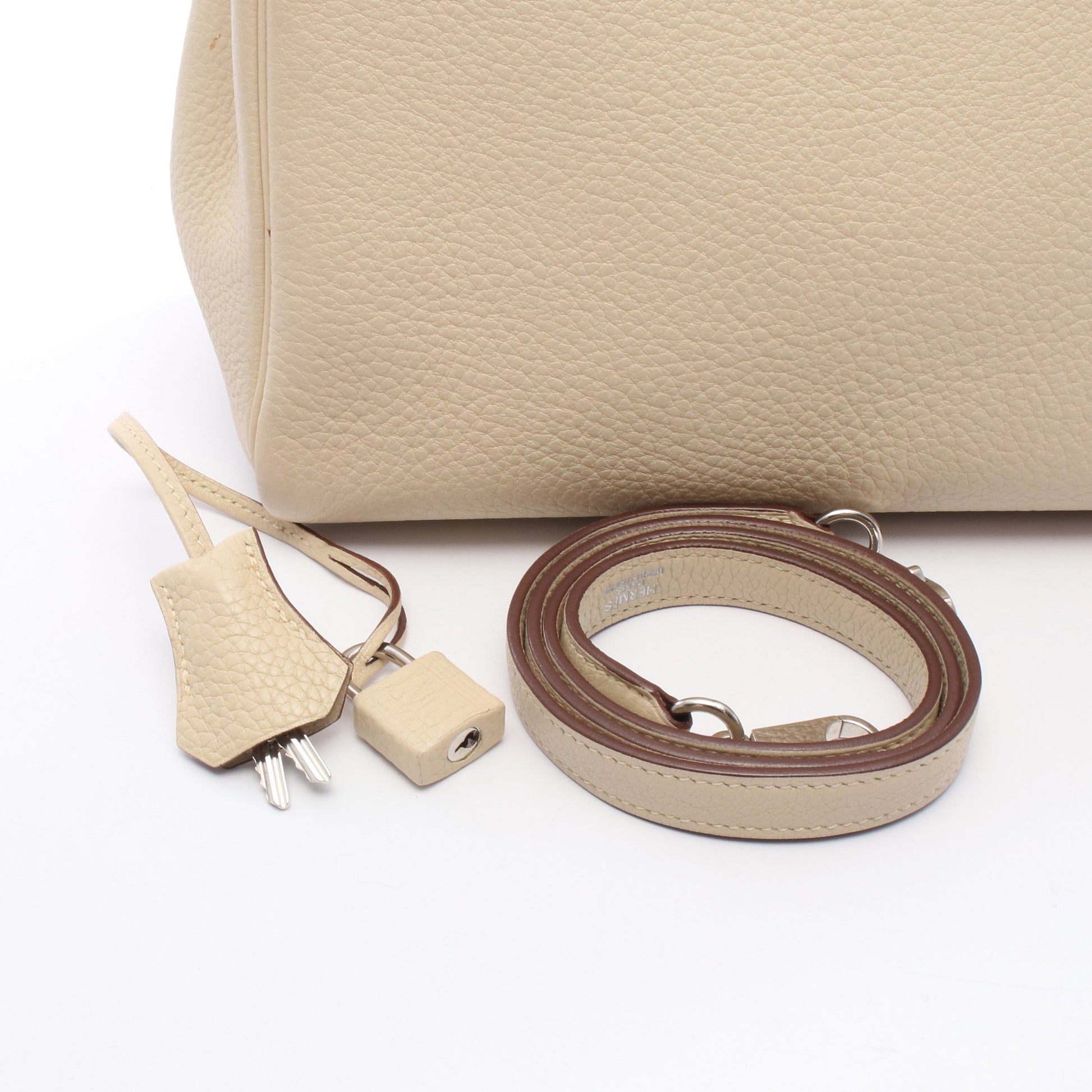 ケリー28 パルシュマン ハンドバッグ トリヨンクレマンス アイボリー シルバー金具 2WAY □L刻印 エルメス バッグ HERMES