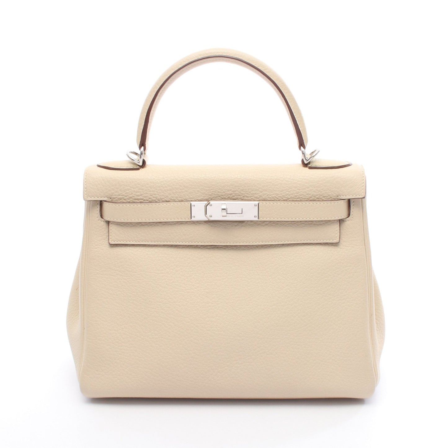 ケリー28 パルシュマン ハンドバッグ トリヨンクレマンス アイボリー シルバー金具 2WAY □L刻印 エルメス バッグ HERMES