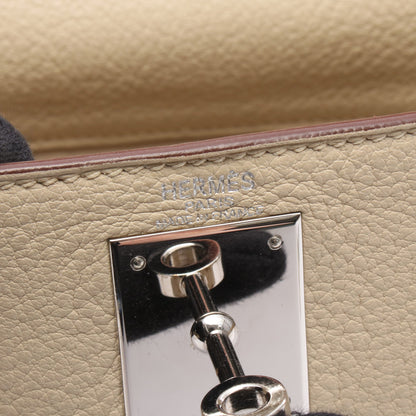 ケリー28 パルシュマン ハンドバッグ トリヨンクレマンス アイボリー シルバー金具 2WAY □L刻印 エルメス バッグ HERMES