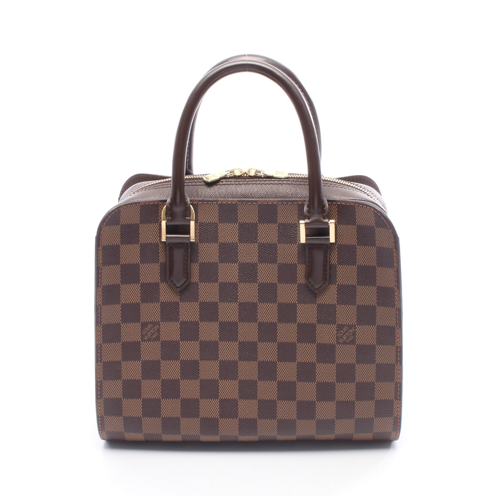トリアナ ダミエエベヌ ハンドバッグ PVC レザー ブラウン ルイヴィトン バッグ LOUIS VUITTON