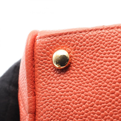 マトラッセ ハンドバッグ キャビアスキン コーラルオレンジ ゴールド金具 シャネル バッグ CHANEL