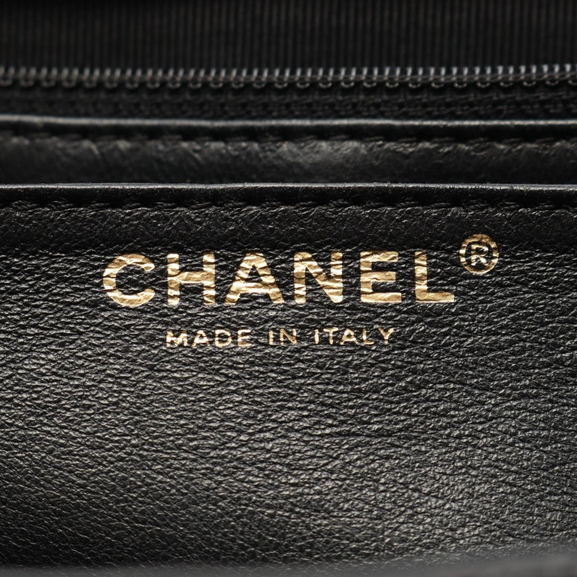 マトラッセ ハンドバッグ キャビアスキン ブラック ゴールド金具 シャネル バッグ CHANEL