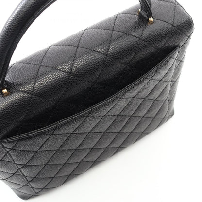 マトラッセ ハンドバッグ キャビアスキン ブラック ゴールド金具 シャネル バッグ CHANEL