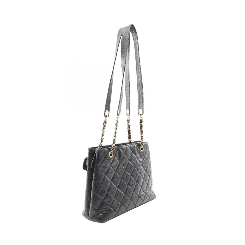 マトラッセ チェーンショルダーバッグ チェーントートバッグ キャビアスキン ブラック ゴールド金具 シャネル バッグ CHANEL