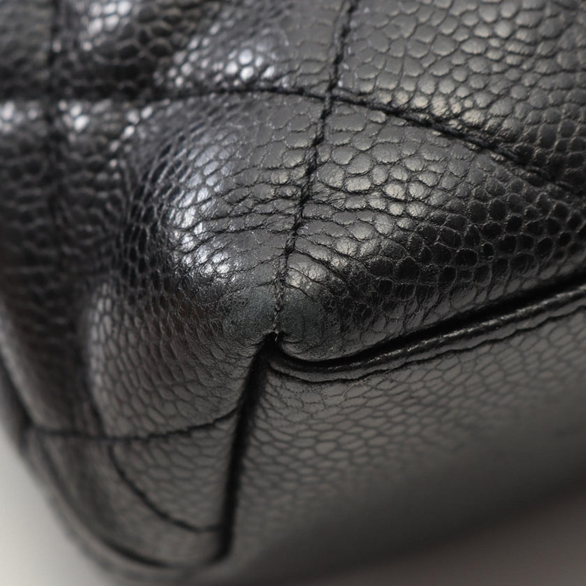 マトラッセ チェーンショルダーバッグ チェーントートバッグ キャビアスキン ブラック ゴールド金具 シャネル バッグ CHANEL