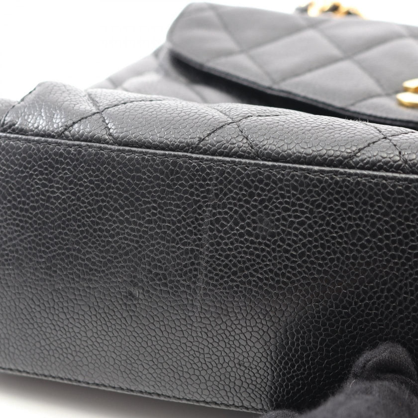 マトラッセ チェーンショルダーバッグ チェーントートバッグ キャビアスキン ブラック ゴールド金具 シャネル バッグ CHANEL