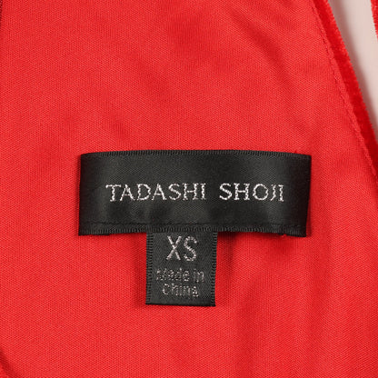 ツイストドレープベルベット ドレスワンピース レッド タダシショージ ワンピース TADASHI SHOJI