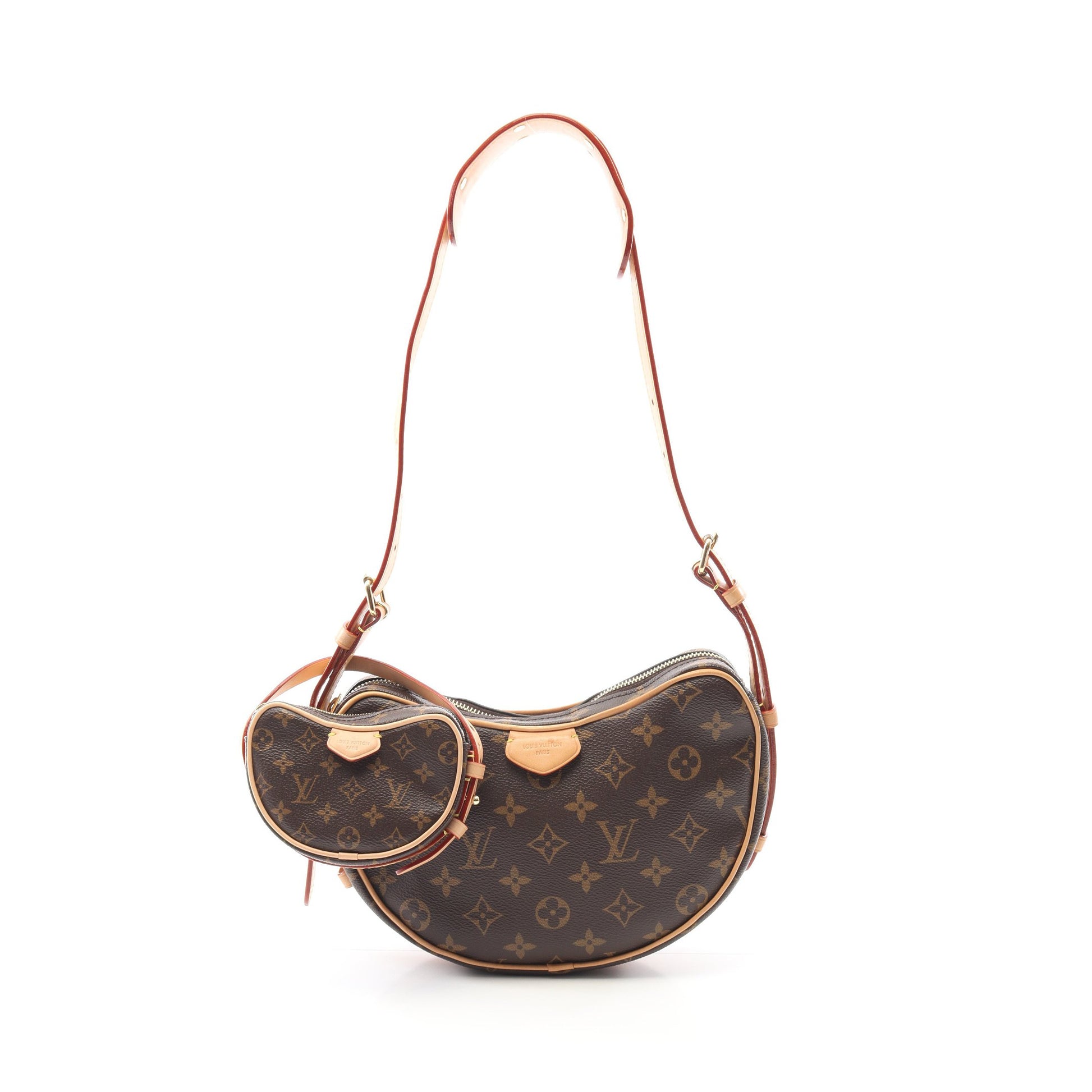 クロワッサン モノグラム ショルダーバッグ PVC レザー ブラウン ルイヴィトン バッグ LOUIS VUITTON