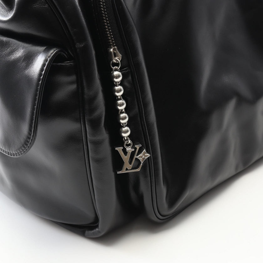 キーポル カーゴ バンドリエール 50 LVナイト ボストンバッグ レザー ブラック 2WAY ルイヴィトン バッグ LOUIS VUITTON