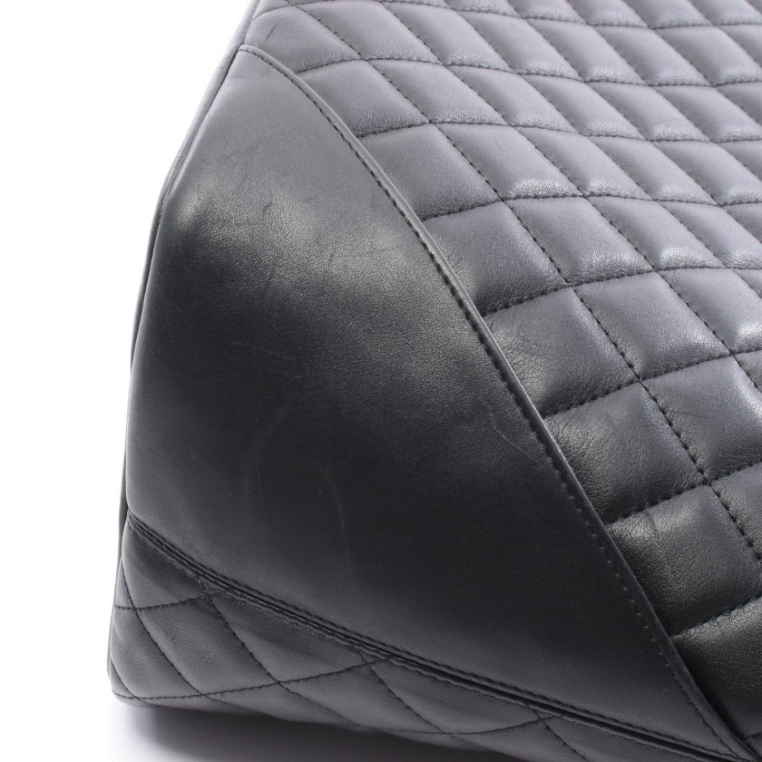 カンボンライン ラージ ショルダーバッグ トートバッグ レザー ブラック シルバー金具 シャネル バッグ CHANEL