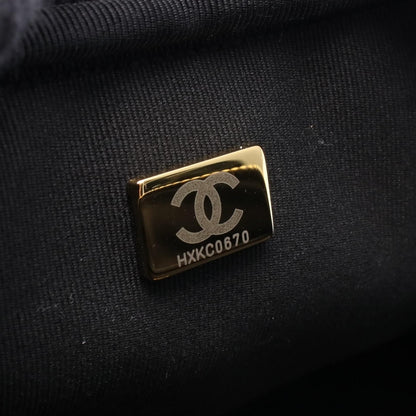マトラッセ Wチェーンショルダーバッグ ツイード ウール ブラック ホワイト グレー ゴールド金具 シャネル バッグ CHANEL