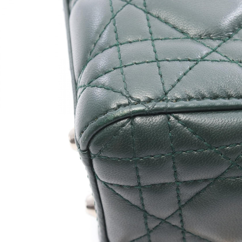 レディディオール ミニ ハンドバッグ レザー ダークグリーン クリスチャンディオール バッグ Christian Dior