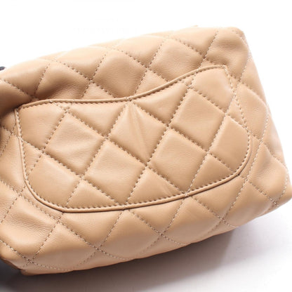 マトラッセ スモール ボーリングバッグ チェーンショルダーバッグ レザー ベージュ ゴールド金具 シャネル バッグ CHANEL