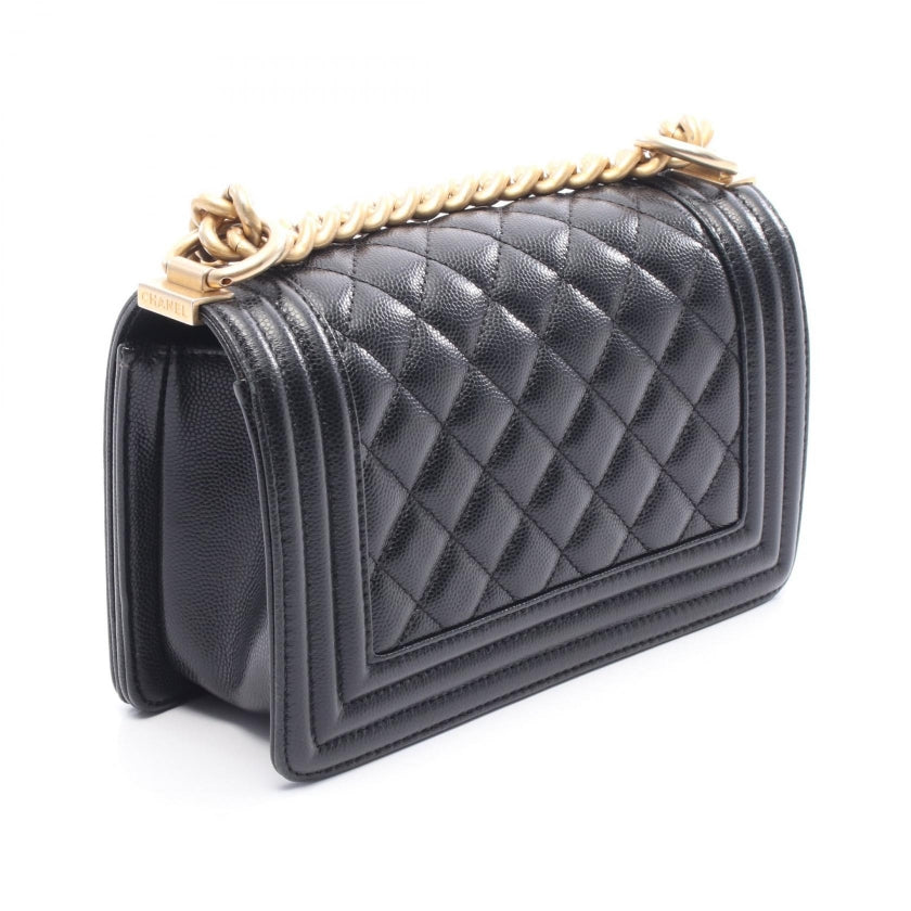 ボーイシャネル スモール チェーンショルダーバッグ キャビアスキン ブラック ゴールド金具 シャネル バッグ CHANEL