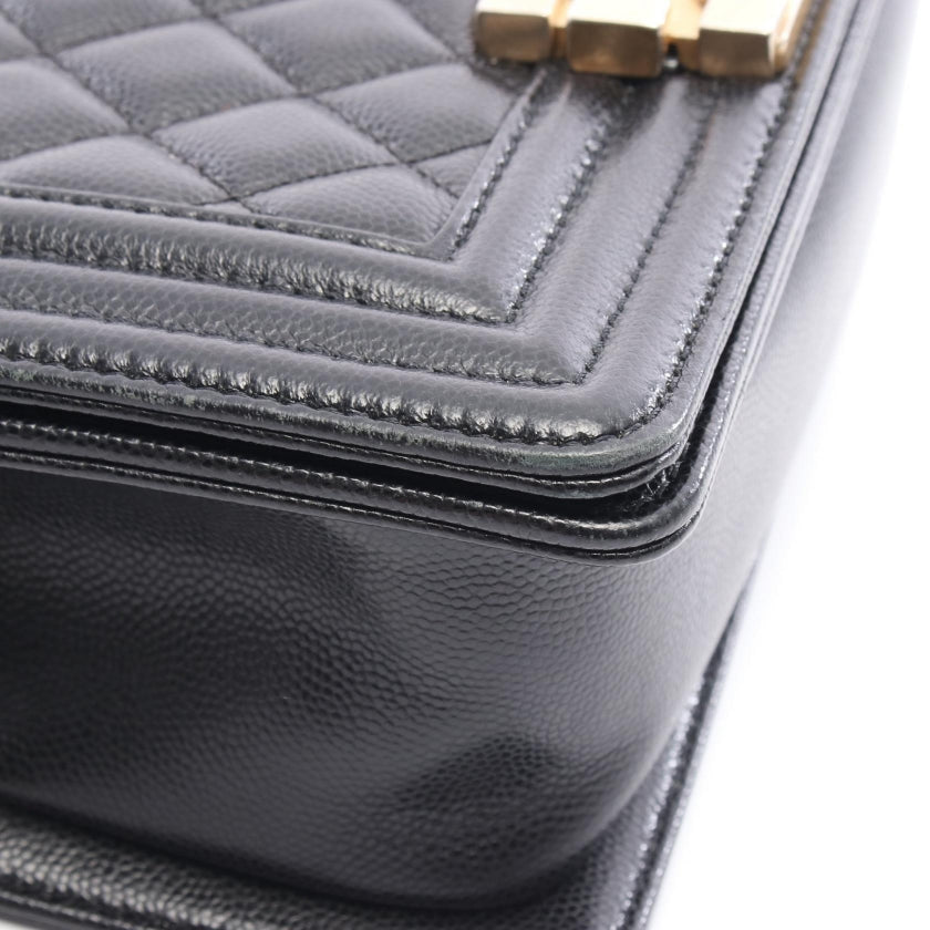 ボーイシャネル スモール チェーンショルダーバッグ キャビアスキン ブラック ゴールド金具 シャネル バッグ CHANEL