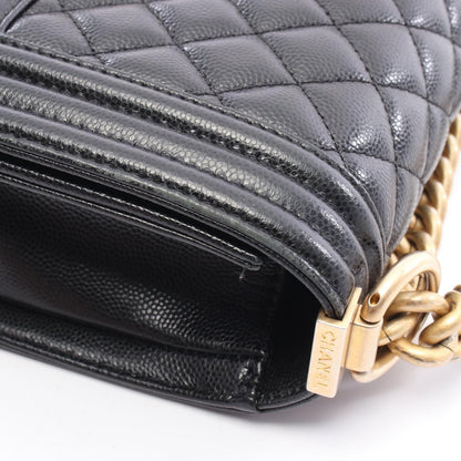 ボーイシャネル スモール チェーンショルダーバッグ キャビアスキン ブラック ゴールド金具 シャネル バッグ CHANEL