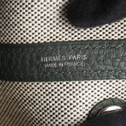 ネオガーデン23 ハンドバッグ トワルアッシュ レザー グレーグリーン ベージュ シルバー金具 K刻印 エルメス バッグ HERMES