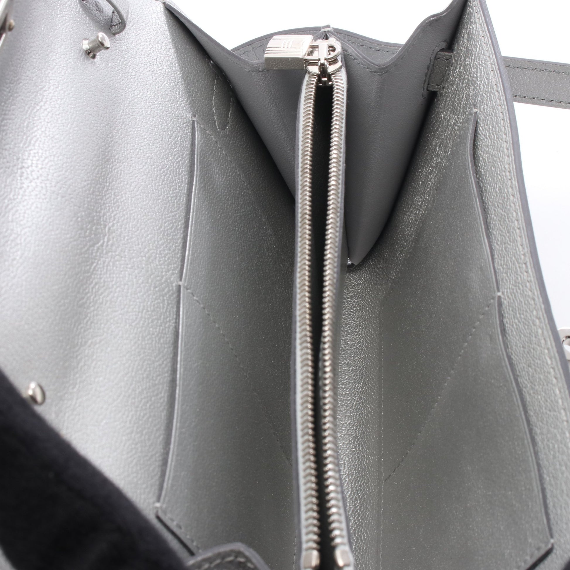 ケリートゥーゴー ショルダーウォレット ショルダーバッグ シェーブルシャムキラ シルバー シルバー金具 K刻印 エルメス バッグ HERMES