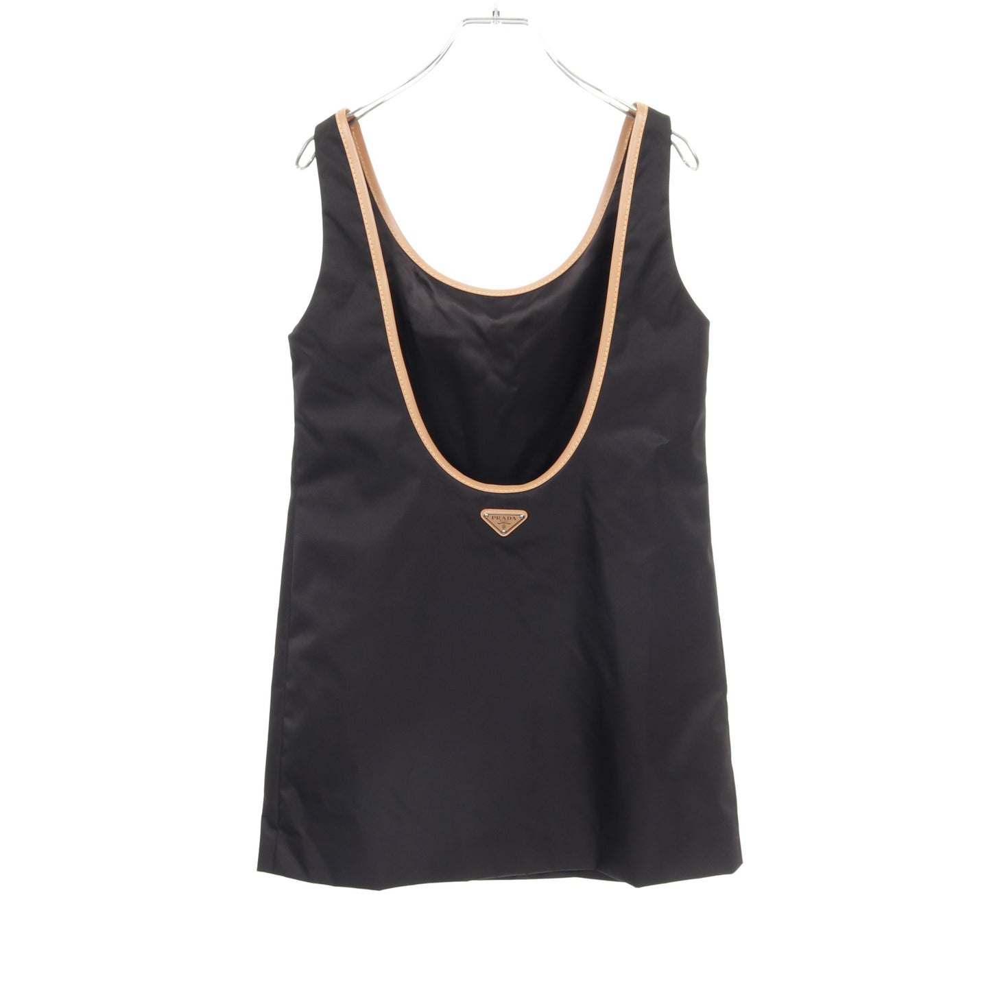 RE-NYLON ミニドレス ワンピース ナイロン レザー ブラック ベージュ プラダ ワンピース PRADA