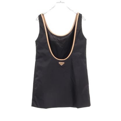 RE-NYLON ミニドレス ワンピース ナイロン レザー ブラック ベージュ プラダ ワンピース PRADA