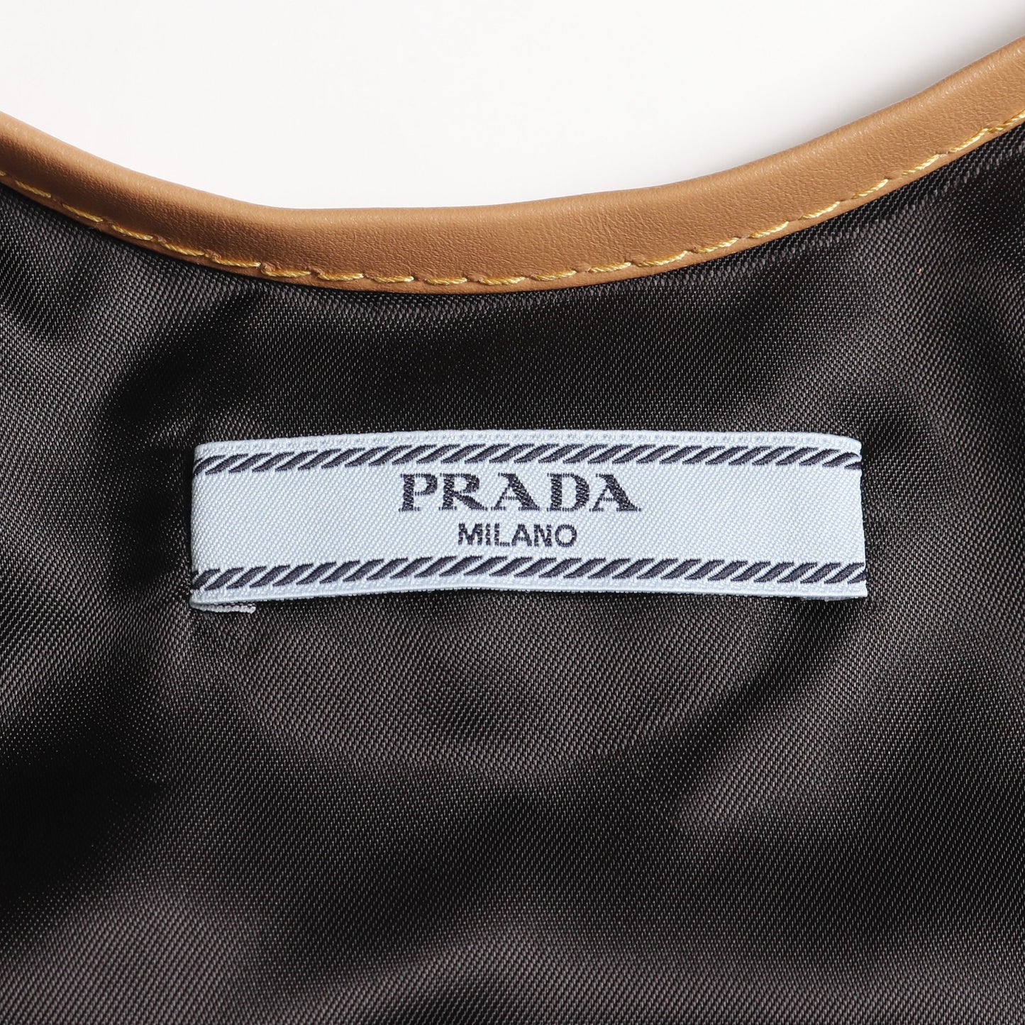 RE-NYLON ミニドレス ワンピース ナイロン レザー ブラック ベージュ プラダ ワンピース PRADA