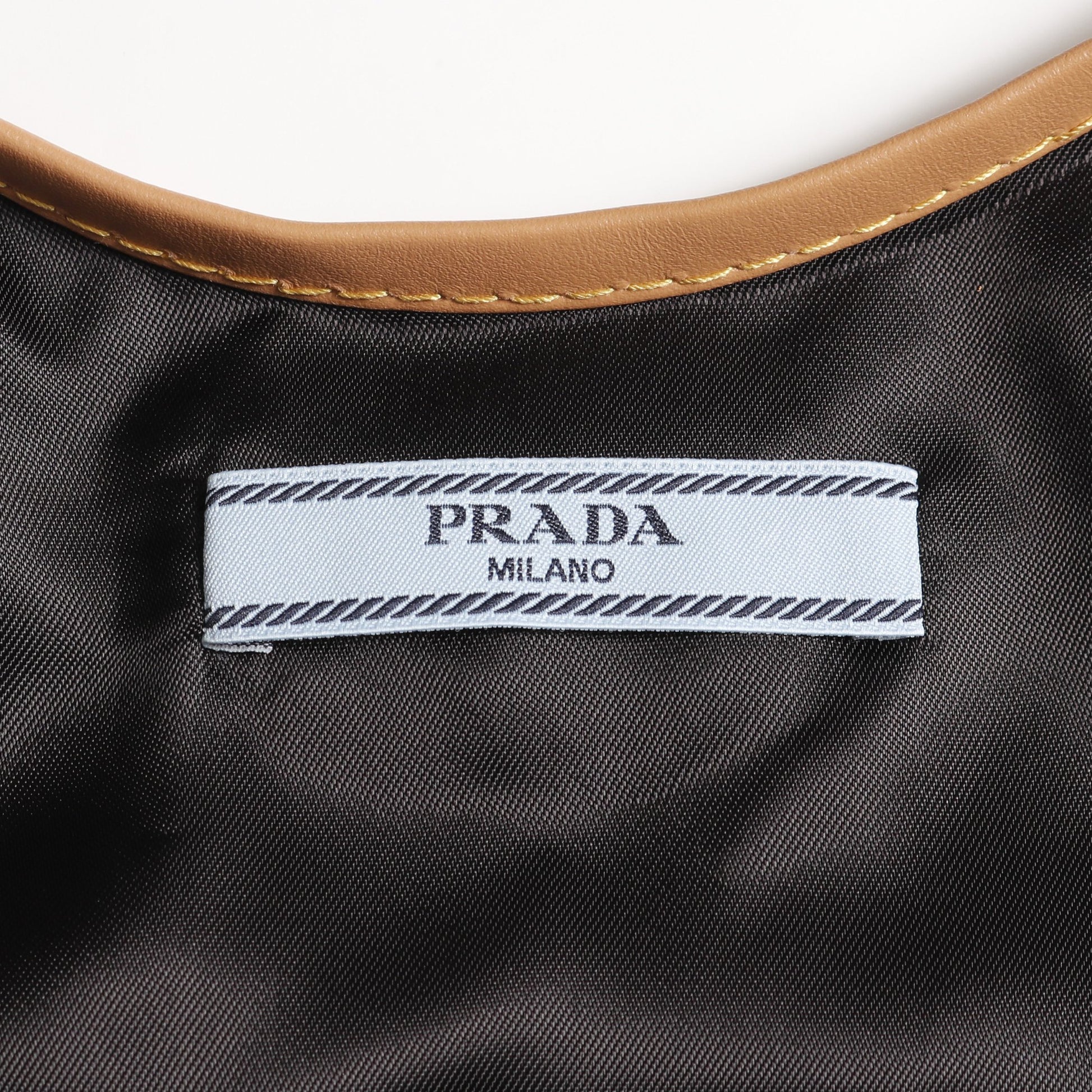 RE-NYLON ミニドレス ワンピース ナイロン レザー ブラック ベージュ プラダ ワンピース PRADA