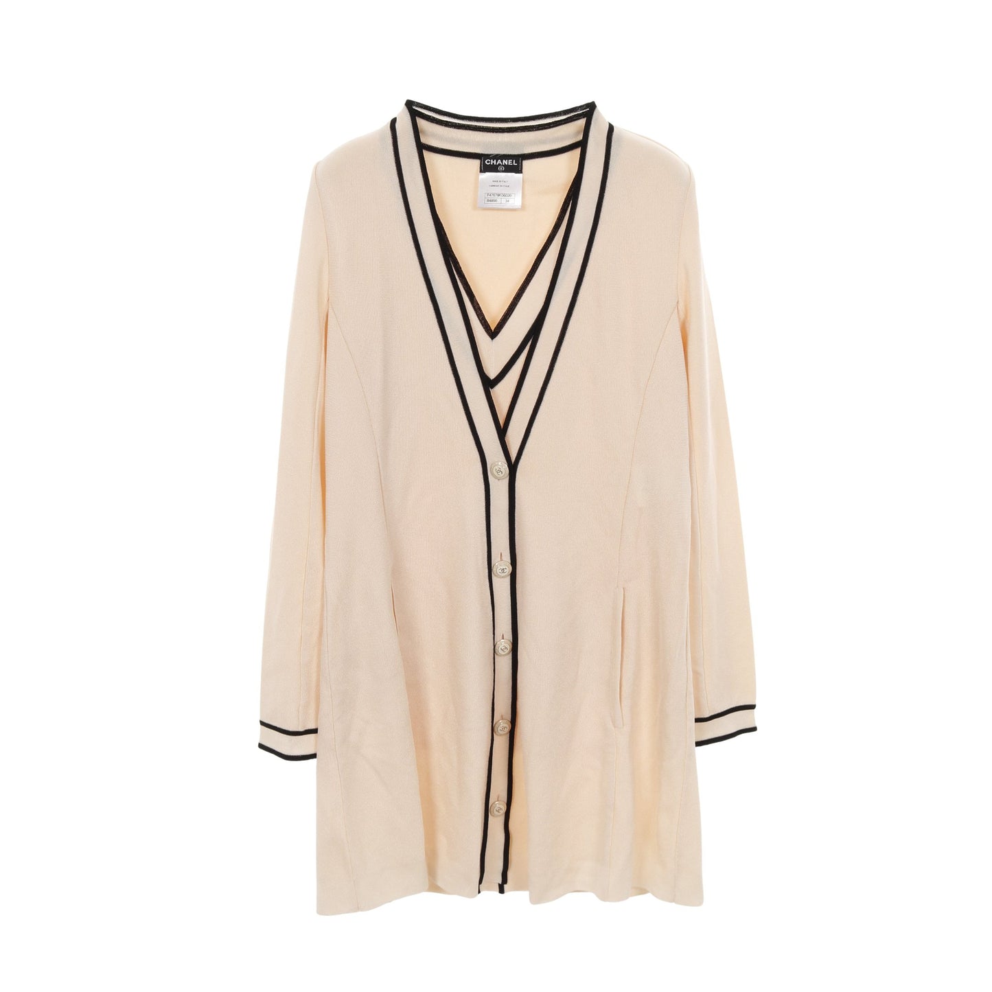 ココマーク アンサンブル カーディガン レーヨン ピンクベージュ ブラック 14C シャネル トップス CHANEL