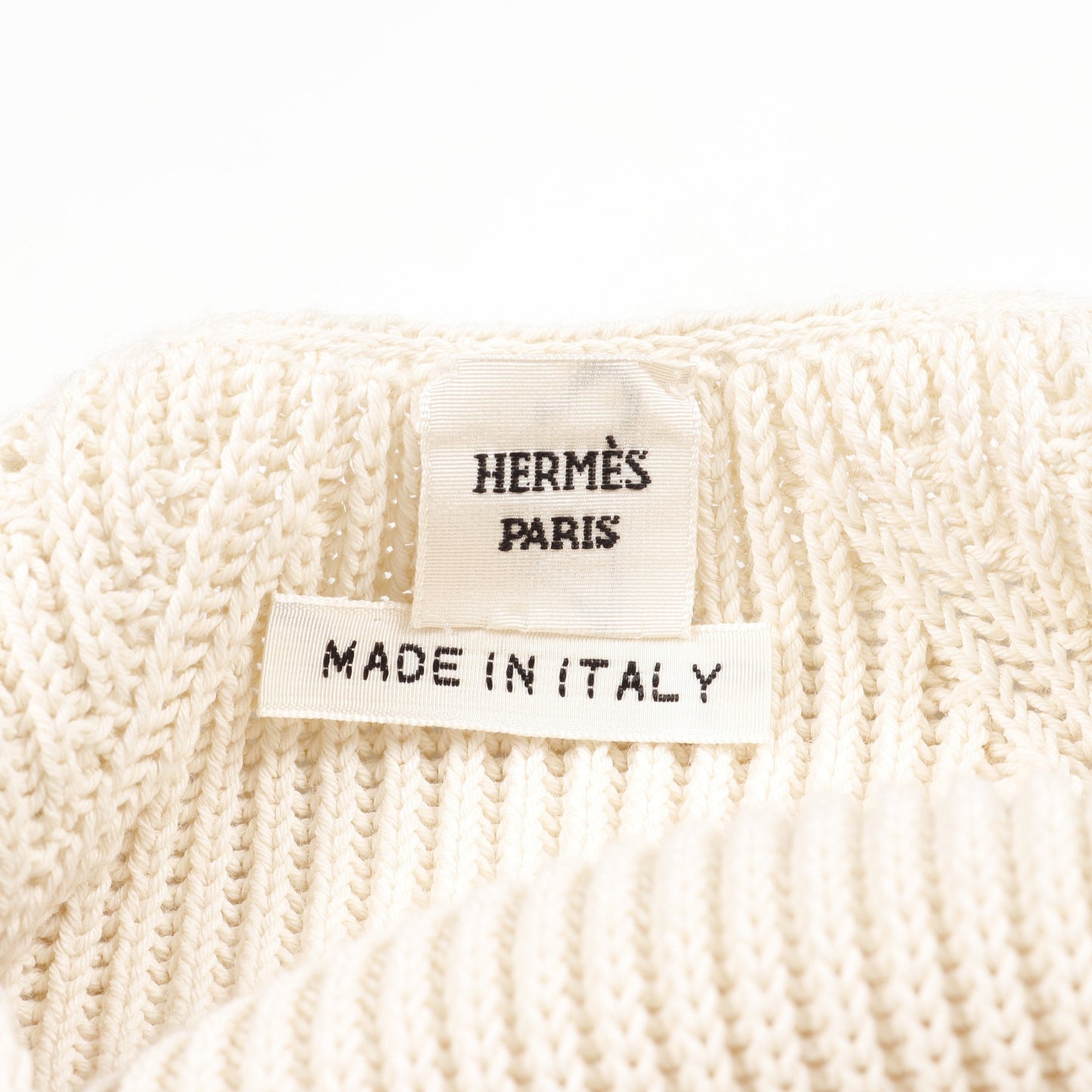 ニット タンクトップ レーヨン コットン アイボリー エルメス トップス HERMES