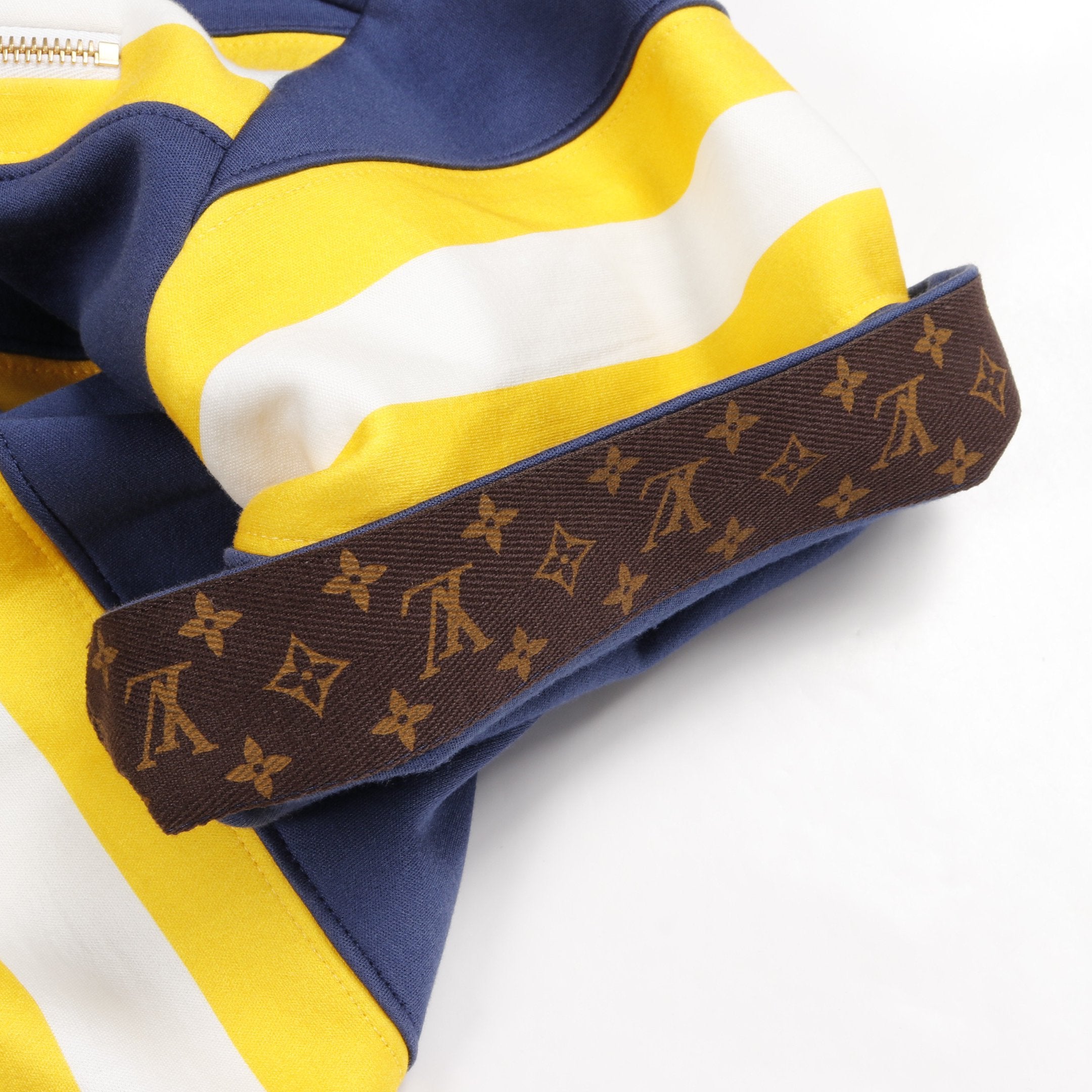 LOUIS VUITTONルイヴィトン ジップポケット チュニック ワンピース ジップポケット チュニック ワンピース ボーダー コットン ネイビー