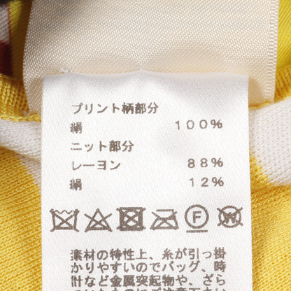 ツイルレーヌ カーディガン ボーダー シルク イエロー ホワイト エルメス トップス HERMES