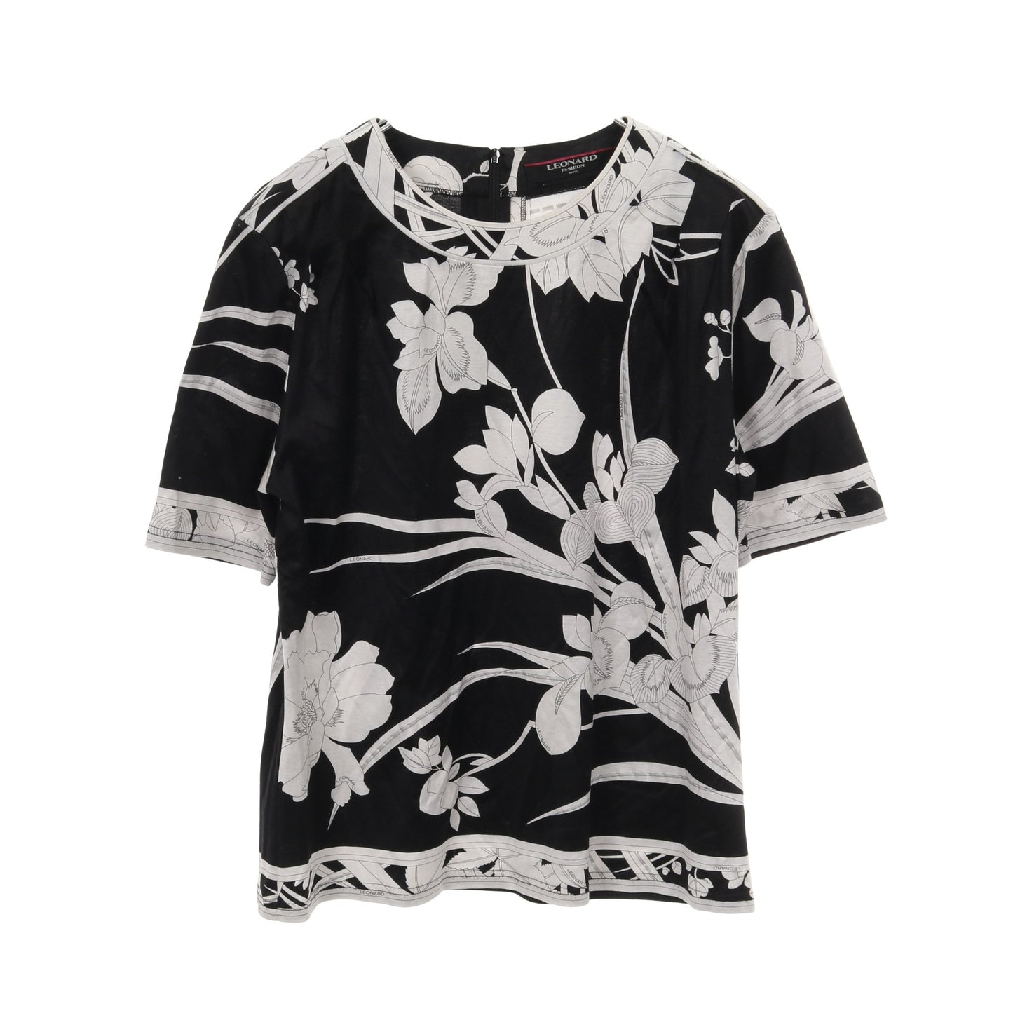 ブラウス 花柄 シルク ブラック オフホワイト レオナールファッション トップス LEONARD FASHION
