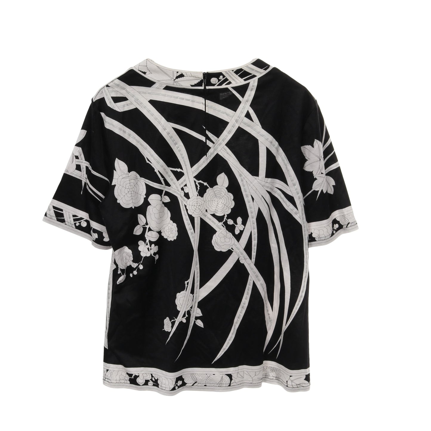 ブラウス 花柄 シルク ブラック オフホワイト レオナールファッション トップス LEONARD FASHION