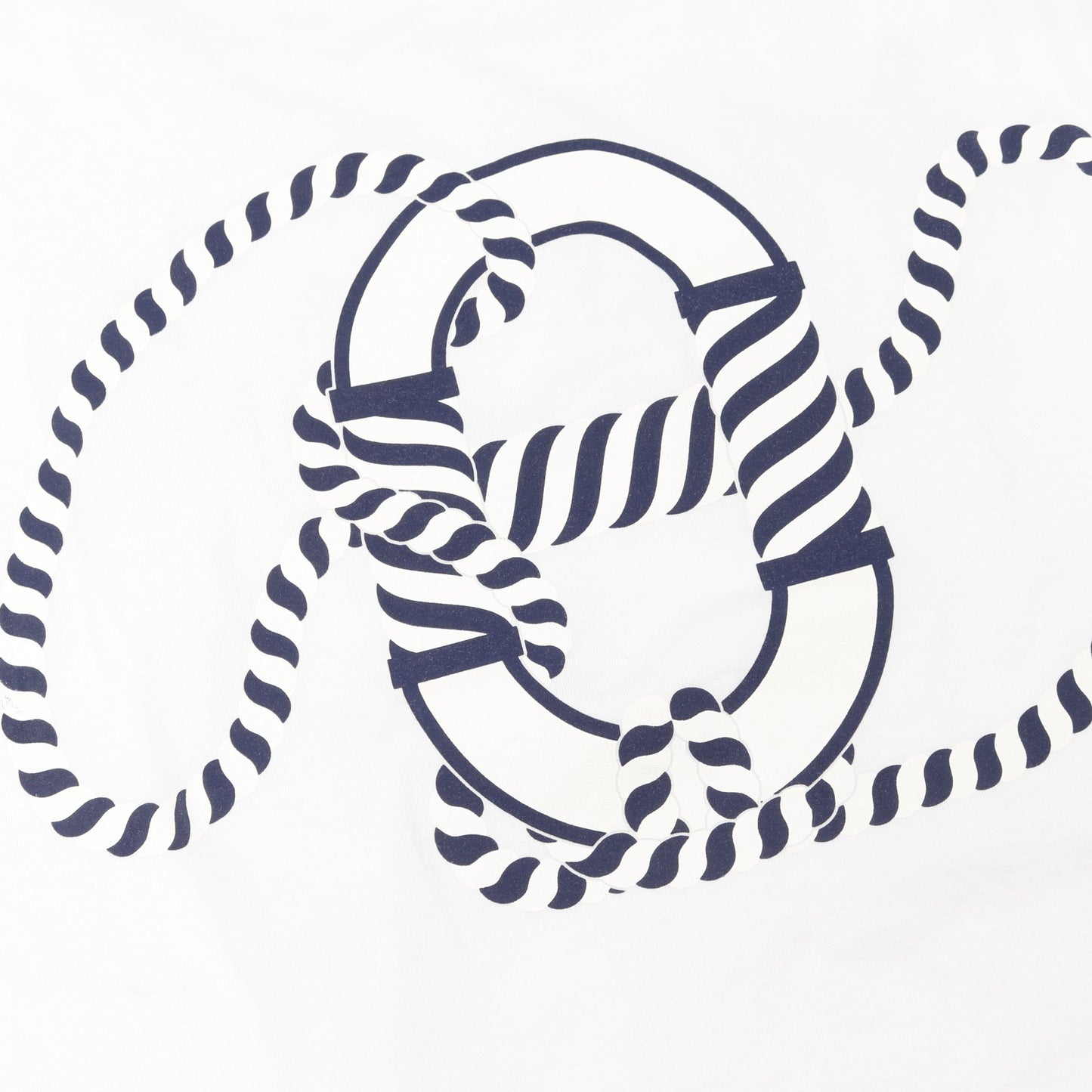 カノエ Tシャツ モックネック 半袖 コットン ホワイト ネイビー エルメス トップス HERMES