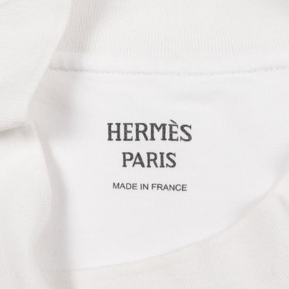 カノエ Tシャツ モックネック 半袖 コットン ホワイト ネイビー エルメス トップス HERMES