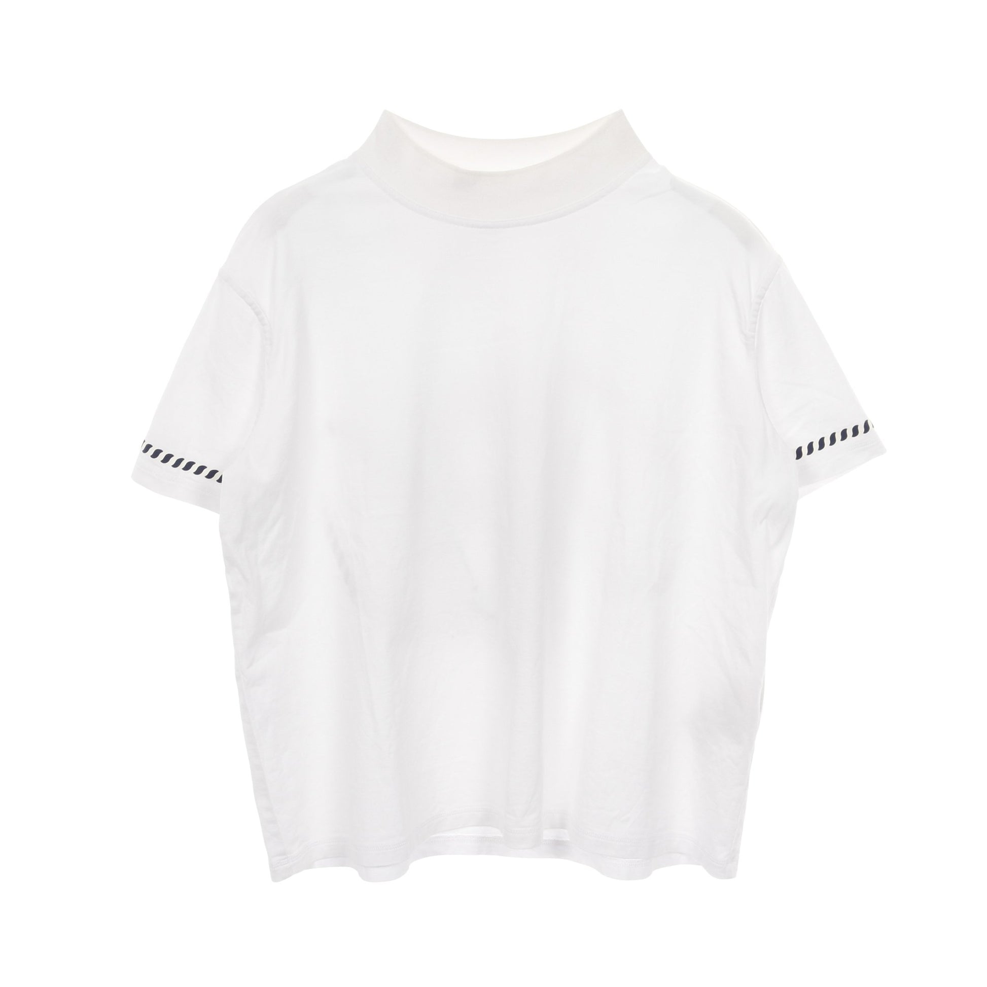 カノエ Tシャツ モックネック 半袖 コットン ホワイト ネイビー エルメス トップス HERMES